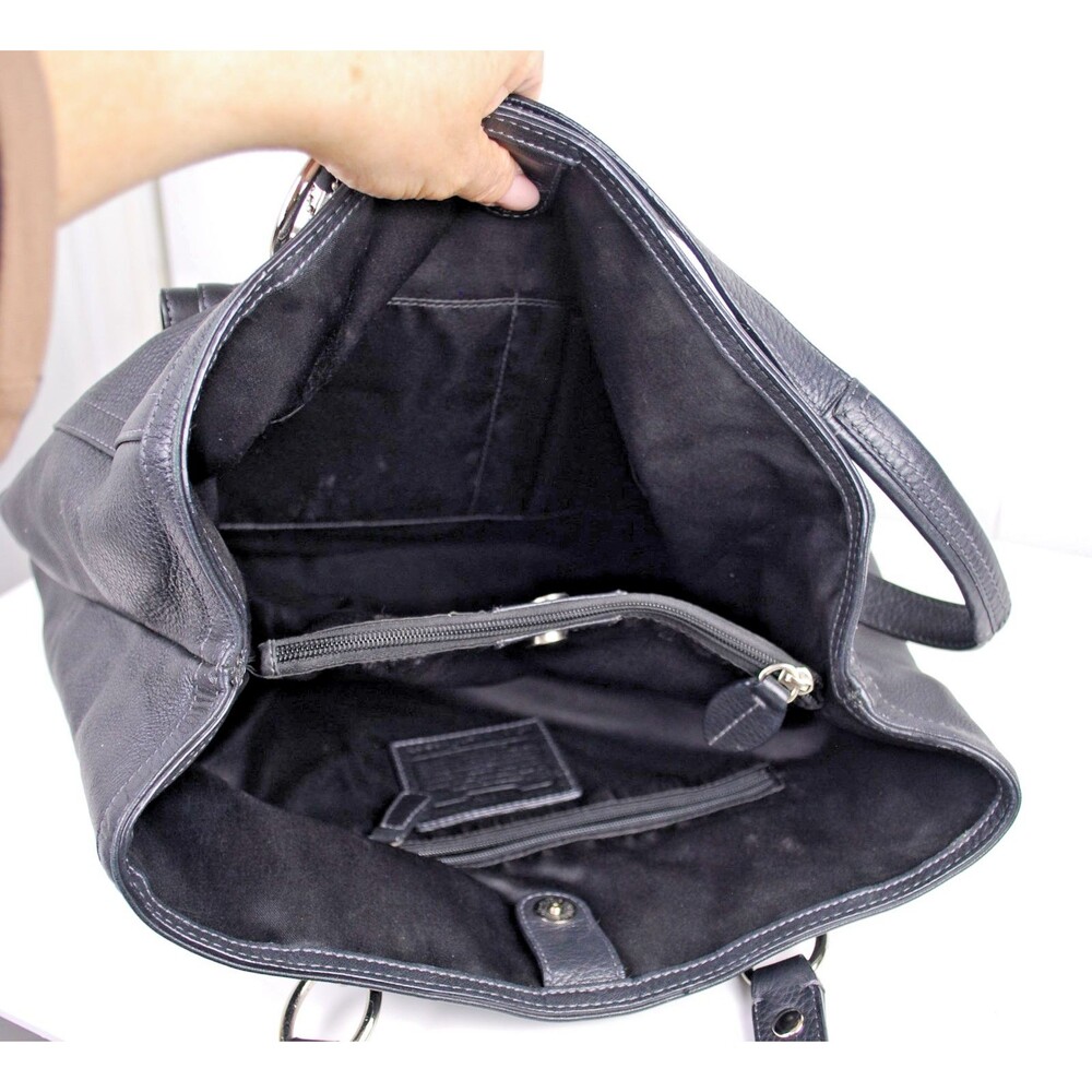COACH F19264 Tote Large Black Leather Penelope Y2K Shoulder Bag Purse EUC - Picture 6 of 10